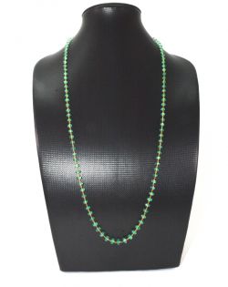  18k Solid Gold Necklace - Natural Emerald Stone,  4 - 6 mm Size, SGGRC-101