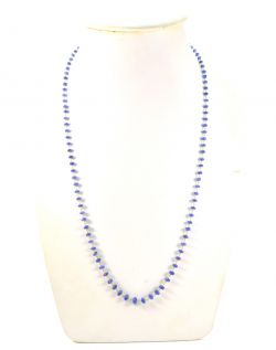 18k Solid Gold Necklace in 3.50 - 6.00 mm Size With Natural Blue Sapphire , SGGRC-109