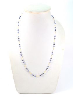  18k Solid Gold Necklace With Natural Blue Sapphire , 3.50 MM -  SGGRC-110