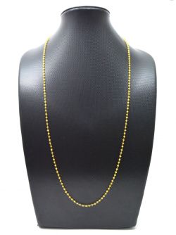  14k Solid Gold Necklace Studded With Natural Yellow Sapphire Stones, 2MM - SGGRC-136