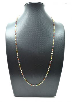  14k Solid Gold Necklace Studded With Multi Stone - 3MM,  SGGRC-144