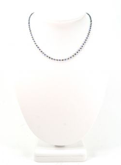  14k Solid Gold Necklace With Natural Diamond & Sapphire - 2MM, SGGRC-167