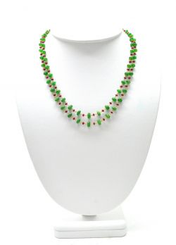  14k Solid yellow Gold Necklace With Emerald Stone In 4-6 MM,  SGGRC-195