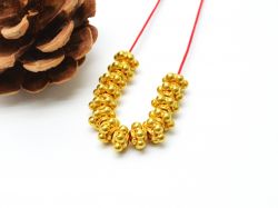 18k Solid Gold Flower Shape Beads For DIY Jewellery Making 7,5X4,0 mm, SGTAN-0471, Sold By 1 Pcs.