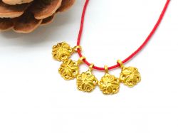  Handmade 18k Solid Gold Charm Pendant - Flower in Shape , 10X7X2mm Size  - SGTAN-0861 Sold by 2 Pcs 
