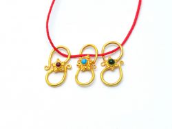 Beautiful  18K Solid Gold S-Clasp Lock Pendant in 17X8X3.5mm Size  - SGTAN-0886, Sold By 1 Pcs.