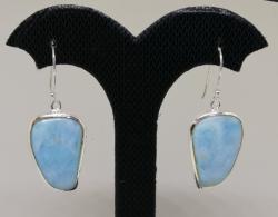 Blue Gemstone Earrings With Caribbean Stone, Wedding Jewelry 