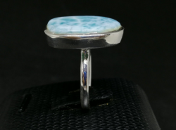 Summer Handmade Silver Ring Jewelry With Larimar Stone