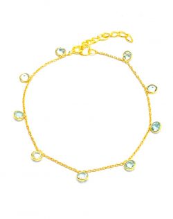   Amazing 925 Sterling Gold Bracelet With Apatite Stone in 4mm, Sold By 1pcs 
