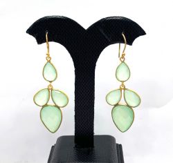 Amazing 925 Sterling Silver Earring With Malachite in 6.4 Cm, Sold By 1 Pair  