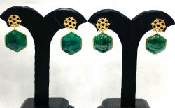 925 Sterling Silver Teardrop Earring With Natural Green Onyx in 2.7Cm ,Sold By 1 Pair