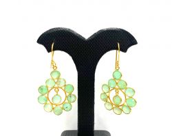 Beautiful 925 Sterling Silver Earring Studded With Chalcedony -  Sold By 1 Pair 