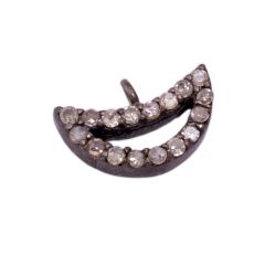 925 Sterling Silver Pave Diamond Beads with 10X3 mm Size, F-49