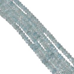 Aquamarine 4-4.5mm Faceted Roundel Beads Strand, Aquamarine Faceted Roundel Beads, Aquamarine Stone Beads Strand,