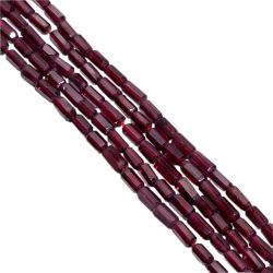Garnet Faceted Beaded Beads Tube Shape Strand in 3x6mm size 