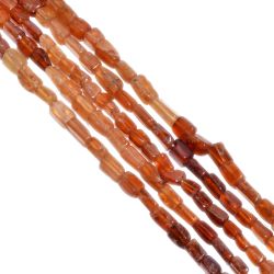 Hessonite Garnet  Plain Stone Beads Rectangle Shape, (4x7-5x9mm Size)