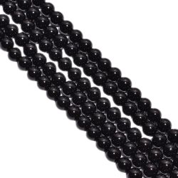 Black onyx Round Ball Shape 6 mm Plain Stone Beads
