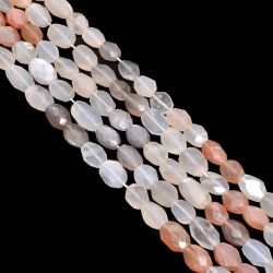 Multi Moonstone Faceted 8x7-10x8mm  Stone Beads- Oval Shape