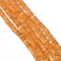 Citrine Smooth Beaded Beads Wheel Shape- 6x10 mm