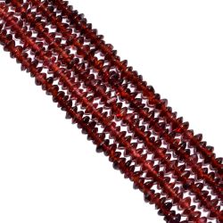 Garnet Plain Roundel Shape Beaded Beads in  4.5-5mm  size 