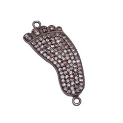 925 Sterling Silver Pave Diamond Connector - 30X10 MM Size , F-153