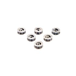 925 Sterling Silver Pave Diamond Bead With Natural Sapphire Stone,(Wheel Shape).