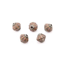 925 Sterling Silver Pave Diamond Bead With Yellow Sapphire Stone In Drum Shape.