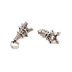925 Sterling Silver Eiffel Tower  Shape- Pave Diamond Pendant With 22.00x10.00mm.