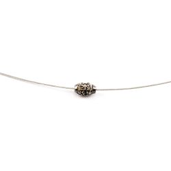 925 Sterling Silver Pave Diamonds Bead, Drum Shape- 6.50x3.50mm, Black Rhodium Plating. Sold By 1 Pcs, F-1141