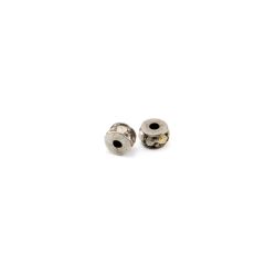 925 Sterling Silver Pave Diamonds Bead, Wheel Shape- 3.50x2.50mm, Black Rhodium Plating. Sold By 1 Pcs, F-1169