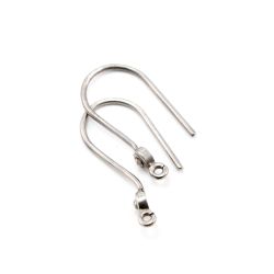 925 Sterling Silver Hanmade 24x10.50mm Earring Hook Shape, Black Rhodium. Sold By 1 Prs. F-1398