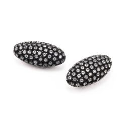 925 Sterling Silver Pave Diamond Bead With White Topaz Stone In Marquise  Shape.