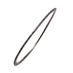  925 Sterling Silver Diamond Bangle - Rose Cut Diamond, Diamond, And Kyanite, J-1208