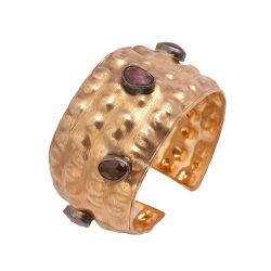  925 Sterling Silver Diamond Bangle Studded With Rose Cut Diamond,  And Multi Stone - J-1243