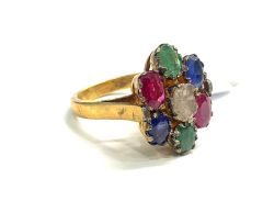 Lovely 925 Sterling Silver Diamond Earring With Ruby Stone In Gold Plating -  J-1557