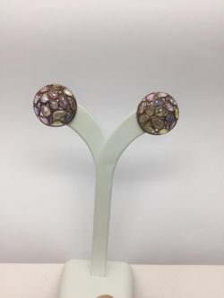  925 Sterling Silver Diamond Earring In  Rose Gold Plating -  J-2123