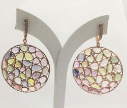 925 Sterling Silver Diamond Earring With Rose Cut Diamonds -  J-2136