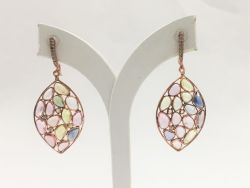  925 Sterling Silver Diamond Earring - Rose Cut Diamonds - J-2140