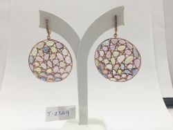  925 Sterling Silver Diamond Earring In Victorian Style - J-2144