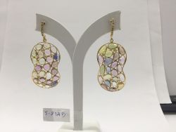  925 Sterling Silver Diamond Earring, Victorian Jewelry - J-2145
