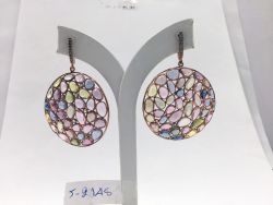 Victorian Style 925 Sterling Silver Diamond Earring In Rose Cut Diamonds -  J-2148