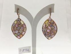  925 Sterling Silver Diamond Earring  in Victorian Style - J-2154