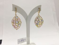  925 Sterling Silver Diamond Earring Studded With  Natural Multi Sapphire - J-2155