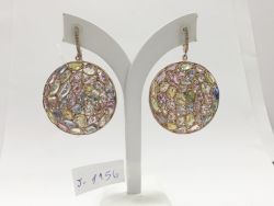  925 Sterling Silver Diamond Earring in Rose Gold Plating - J-2156