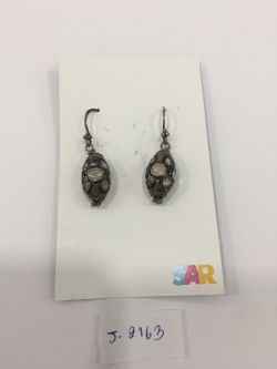  925 Sterling Silver Diamond Earring - Polki Diamond  -  J-2163