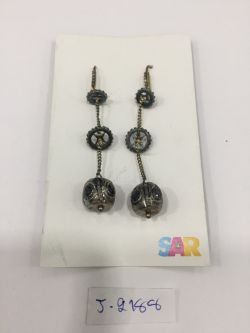  925 Sterling Silver Diamond Earring - Natural Kyanite Stone   - J-2188