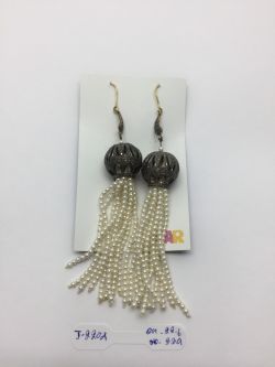  925 Sterling Silver Diamond Earring With Rose Cut Diamond And Pearl Stone   - J-2204