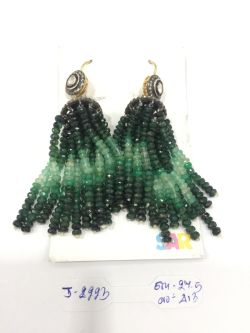  925 Sterling Silver Diamond Earring With Gold, Black Rhodium Plating   - J-2223