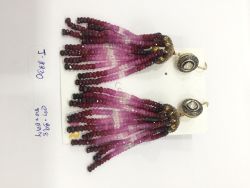  925 Sterling Silver Diamond Earring in Rose Cut Diamond And  Ruby Stone  - J-2230