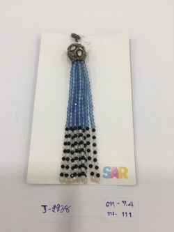 925 Sterling Silver Diamond Pendant With Polki Diamond, Blue Topaz, Black Spinel, Rainbow MoonStone -  J-2238  